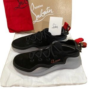 Christian Louboutin Arpoador Donna Clear-Sole Suede Low-Top Sneakers Size 37